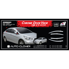 AUTOCLOVER CHROME DOOR VISOR SET FOR HYUNDAI ACCENT 2011-15