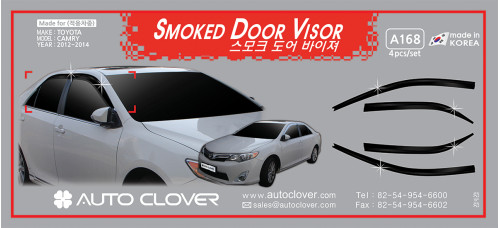 AUTOCLOVER SMOKED DOOR VISOR SET FOR TOYOTA CAMRY 2012-14