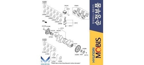 MOBIS CRANKSHAFT PISTON ENGINE G6DB HYUNDAI KIA VEHICLES 2006-10